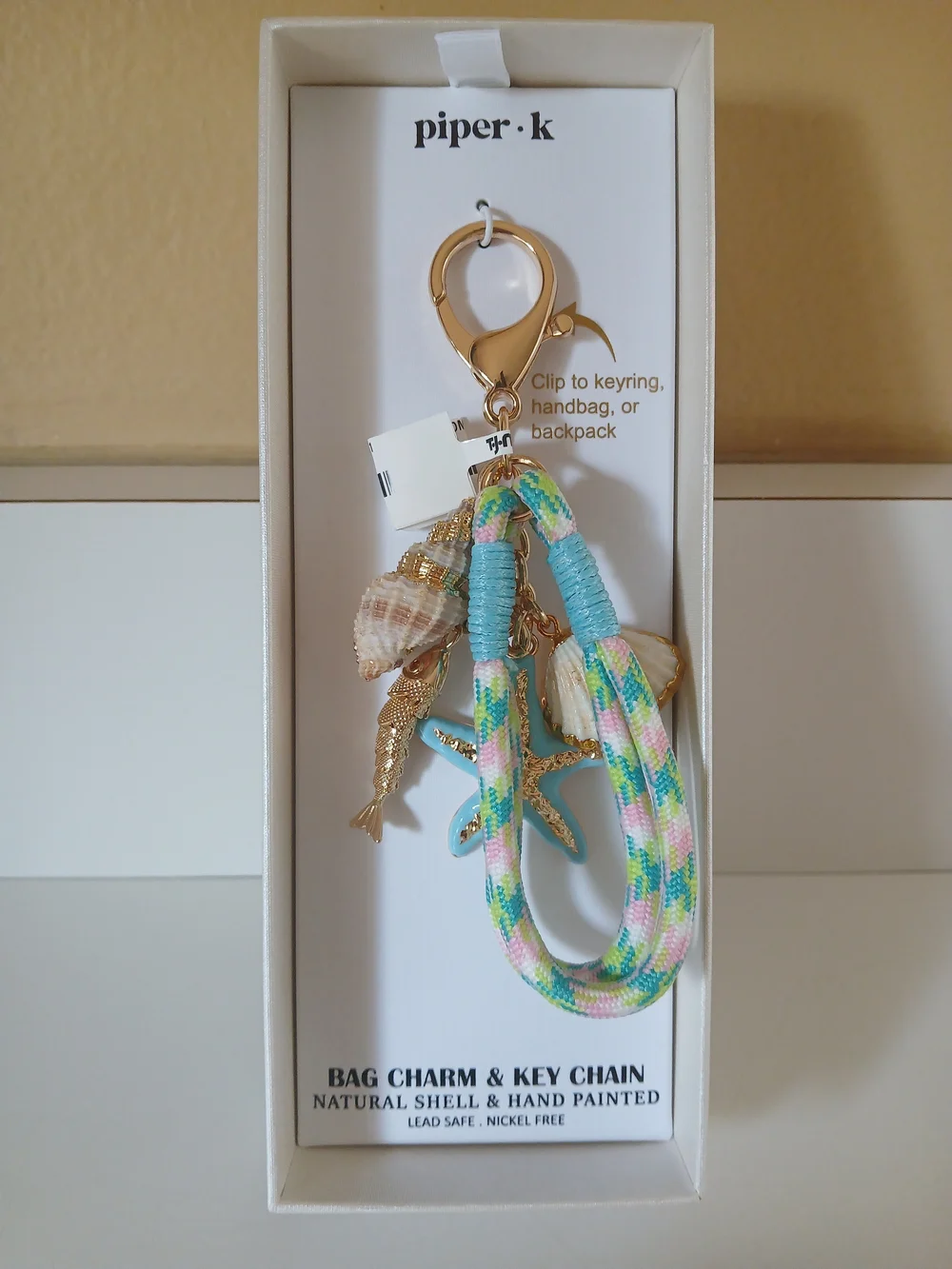 Piper Pastel Rope Bag Charm & Key Chain - Turquoise Multi